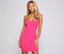 Crepe Fitted Strap-Detail Mini Dress