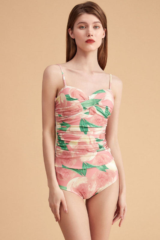 Floral Swimsuit One Piece With Skirt