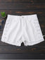 Denim Polyester Lace-Up Shorts