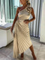 Cutout Maxi Dress with One-Shoulder Cut