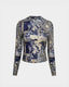 Long-Sleeve Stretch-Blend Top with Polyester Fabric