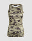 Camo-Print Polyester Tank Top with Sleeveless Cut