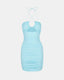 Ruched Bodycon Dress with Halter Neckline