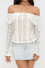 Off-Shoulder Bodycon T-Shirt with Lace Panels