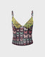 Wing-Graphic Lace Cami Top with Butterfly Details