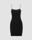 Polyester Bodycon Mini Dress with Stretch-Blend Fabric