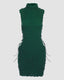 Polyester Stretch-Blend Midi Dress with Strap Details