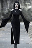 Sheer Gothic Dress with Flared Sleeves
