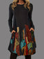 Abstract-Print Relaxed-Fit Draped Midi Dress