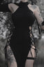 Cutout Gothic Dress with Sleeveless Cut