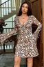 Leopard-Print Mini Dress with Ruffle Details