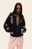 Bow-Detail Cotton Hoodie with Print Details