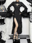 Tie-Up Woven Spaghetti Strap Full-Length Dress Black / S
