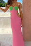Contrast-Detail Cami Dress with Cutout Details