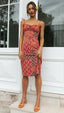 Panelled Adjustable-Strap Dress with V-Neckline