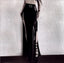 Faux Leather Hollow Out Skirt Black / S