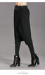 Black Pencil-Cut Skirted Pants with Stretch Detail