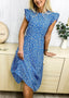 Daisy-Detail Floral Ruffled Dress