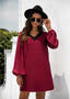 V-Neck Dress with Lace Trim