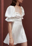 Wrap-Style Mini Dress with Ruffle Details