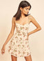 Sweetheart-Neck Mini Dress with Print Details