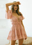 Ruffled Mini Dress with Short Sleeves
