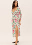 Floral Midi Dress with Ruching
