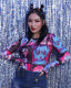 Mesh Polyester Top with Anime Graphics