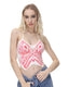 Butterfly-Detail Stretch-Blend Cropped Top with Polyester Fabric