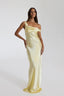Silk Fitted Gown with Draped Details