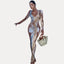 V-Neck Printed Maxi Dress with Slim Fit