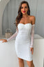 Mesh Dress with Off-Shoulder Neckline