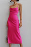 Rose-Detail Cross-Detail Tie-Back Dress
