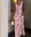 Floral Bodycon Dress with Drawstring Detail
