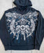 Dark Skull Print Baggy Hoodie black / S