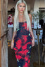 Floral Slim-Fit Dress with U-Neckline