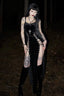 Slit-Detail Gothic Dress with Fitted Shape