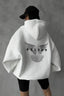 Oversized Polyester Hoodie with Print Details