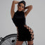Bandage-Style Black Mini Dress with Sleeveless Cut
