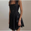 Sleeveless Solid-Color Mini Dress in Black