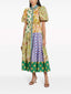 Floral Vintage-Inspired Midi Dress with Puff Sleeves