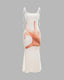 Polyester Stretch-Blend Maxi Dress with Long Sleeves