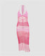 Knit Acrylic Dress with Contrast Details