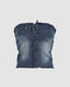 Denim Bustier Top with Corset Details