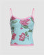 Floral Lace Cami Top with Mesh Detailing