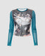 Mesh Polyester Top with Long Sleeves