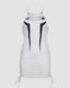Zip-Detail Stretch-Blend Dress with Polyester Fabric