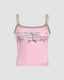 Lace Polyester Cami Top with Cotton Fabric