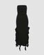 Wing-Graphic Strapless Slit-Detail Dress