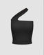 Asymmetric Stretch-Blend Cropped Top with Polyester Fabric